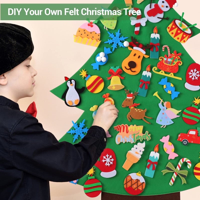 TOBEHIGHER Felt Christmas Tree - 3.5 FT Wall Felt Christmas Tree for Kids with 40 Pcs Ornaments, DIY Xmas Gifts for Christmas Decorations - Image 2